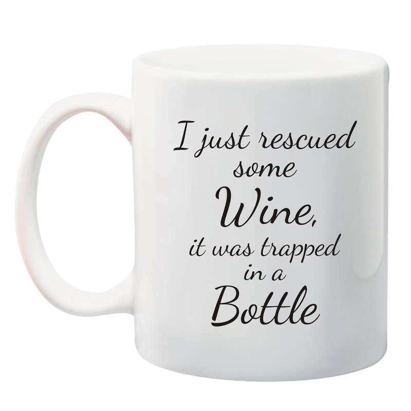 I rescued some wine, it was trapped in a bottle Mug