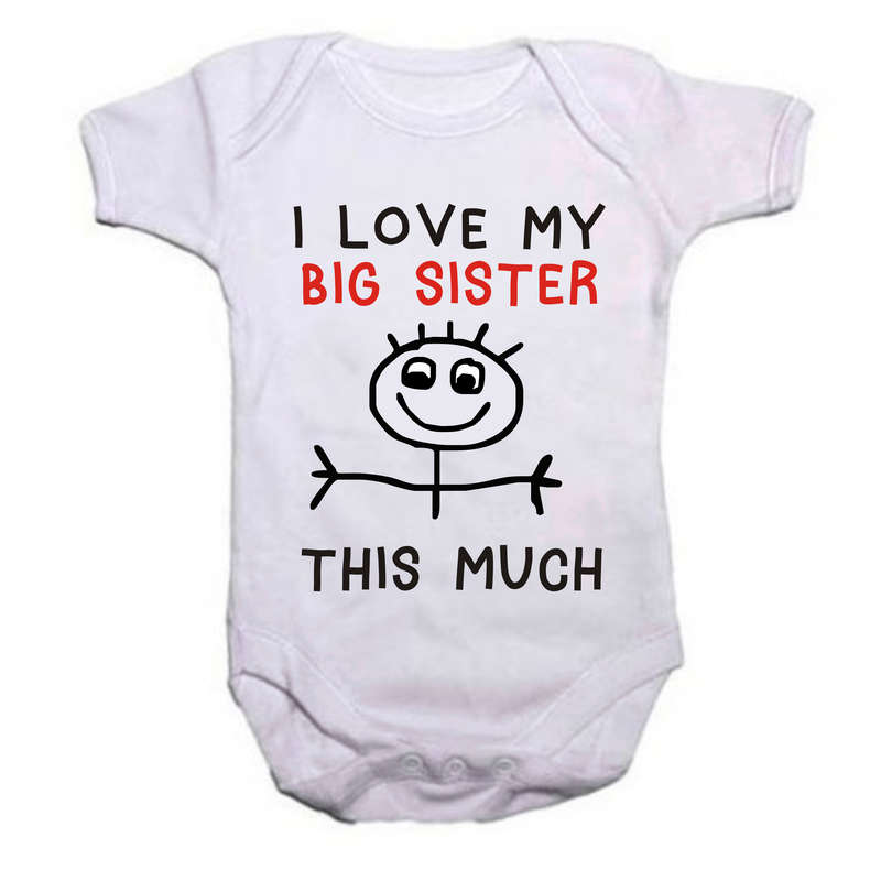 I love my big brother/ big sister this much baby grow