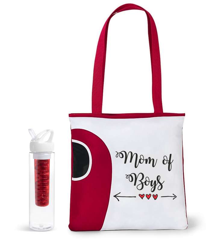 Mom of Boys tote bag & infuser bottle combo