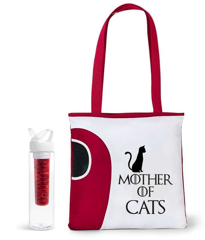 Mother of Cats tote bag & infuser bottle combo