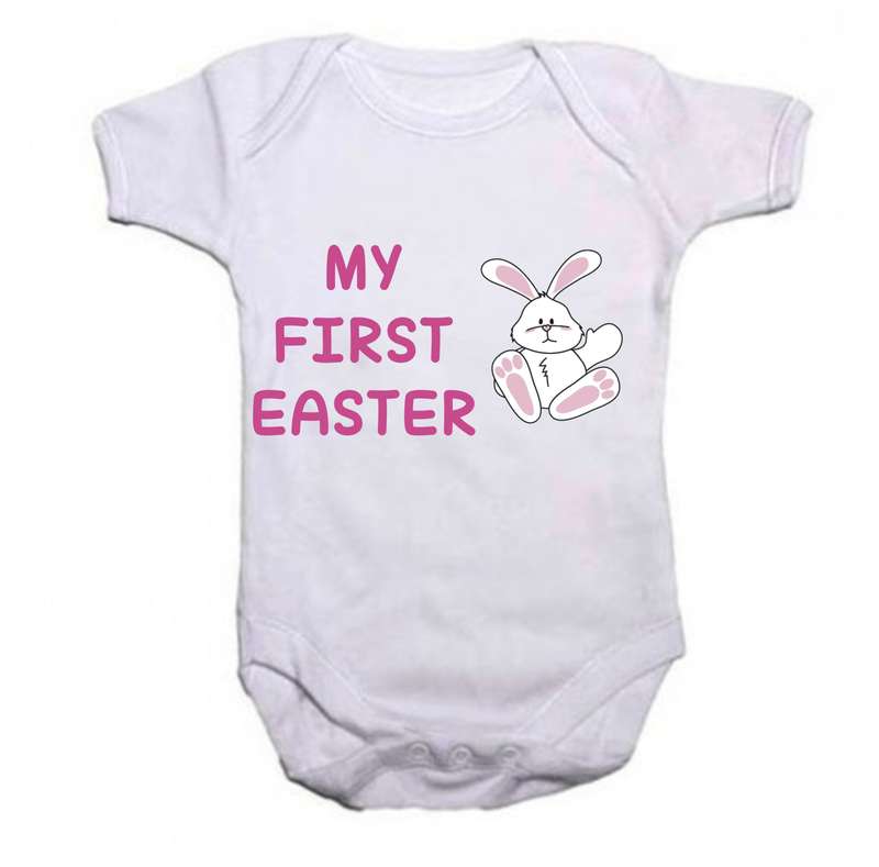 My First Easter Pink babygrow