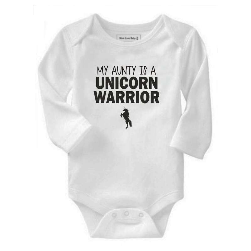 My Aunty is a Unicorn Warrior baby grow