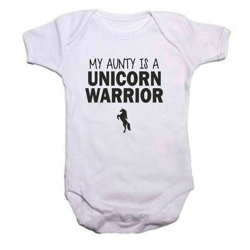 My Aunty is a Unicorn Warrior baby grow