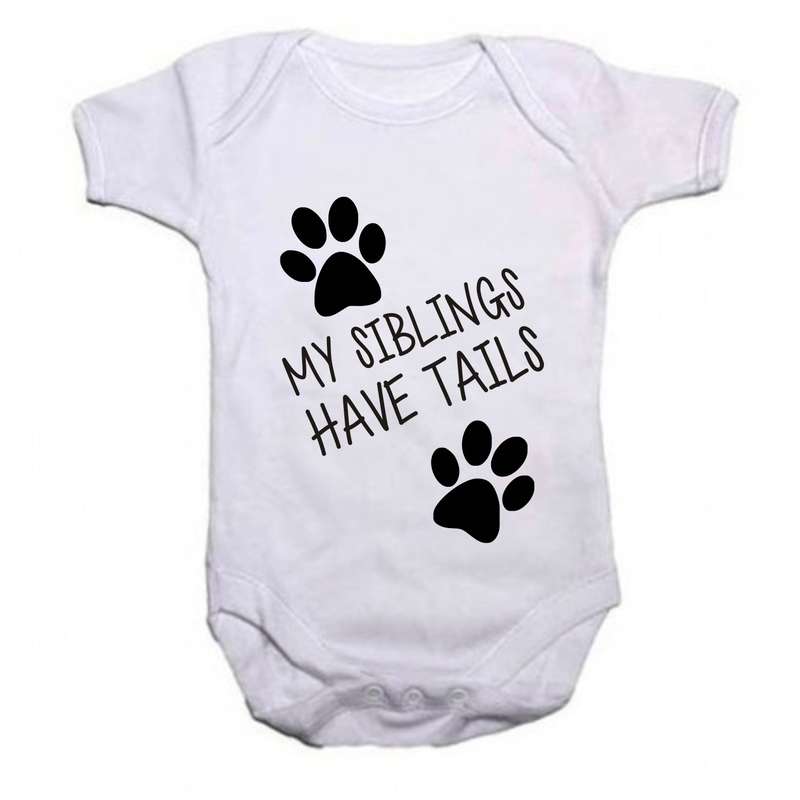 My siblings have tails baby grow