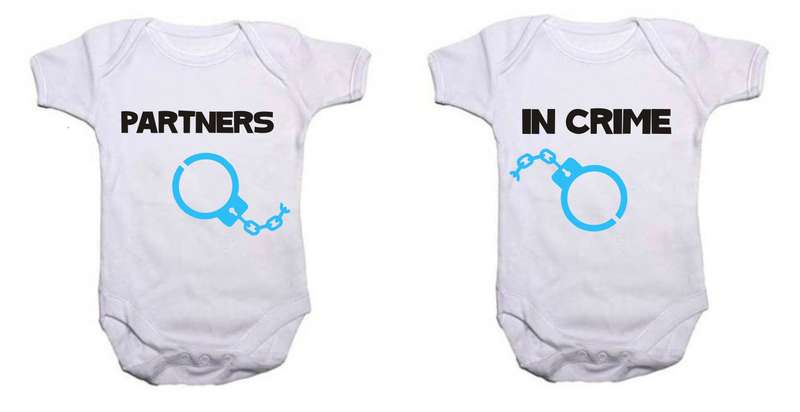Partners in crime -  boys  /  girls -  baby grow