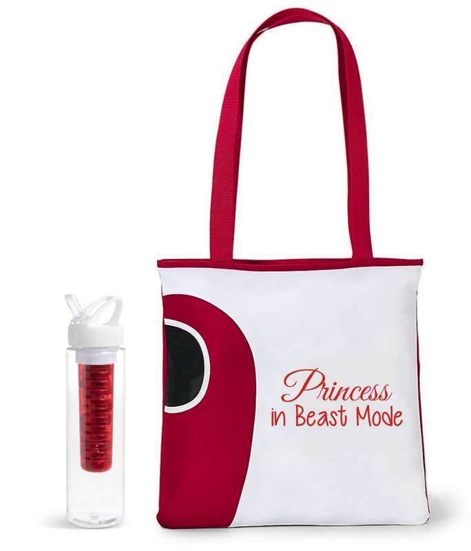 Princess in beast mode tote bag & infuser bottle combo
