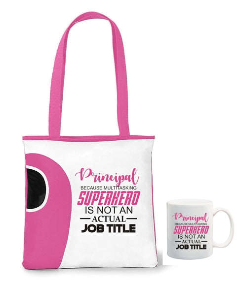 Principal tote bag and mug combo