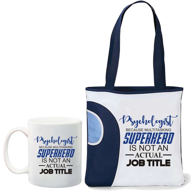 Psychologist tote bag and mug combo