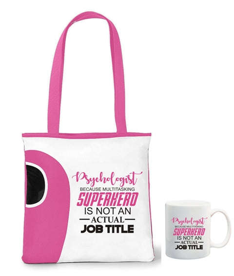 Psychologist tote bag and mug combo