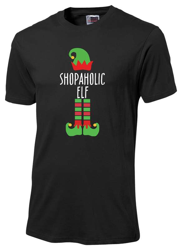 Shopaholic Elf Christmas t-shirt