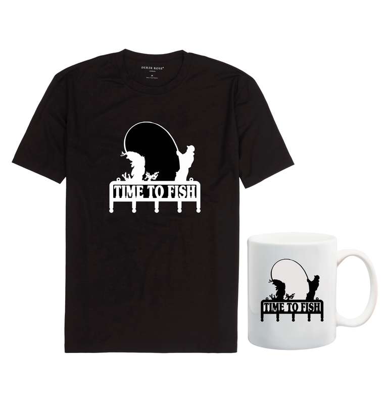 Time to Fish T shirt and mug combo