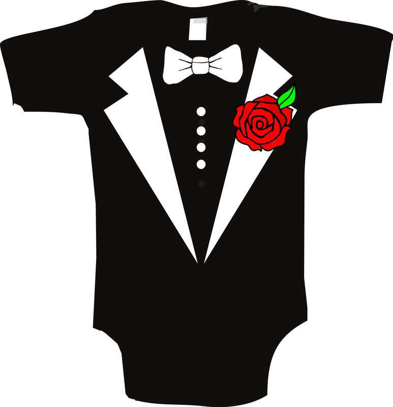 Black Tuxedo baby grow