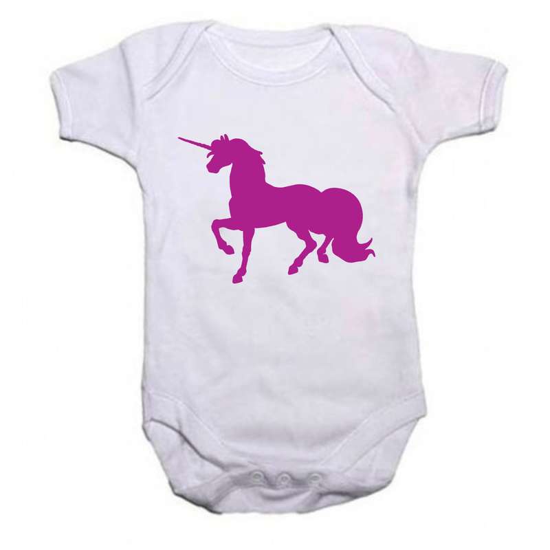 Pink Unicorn baby grow