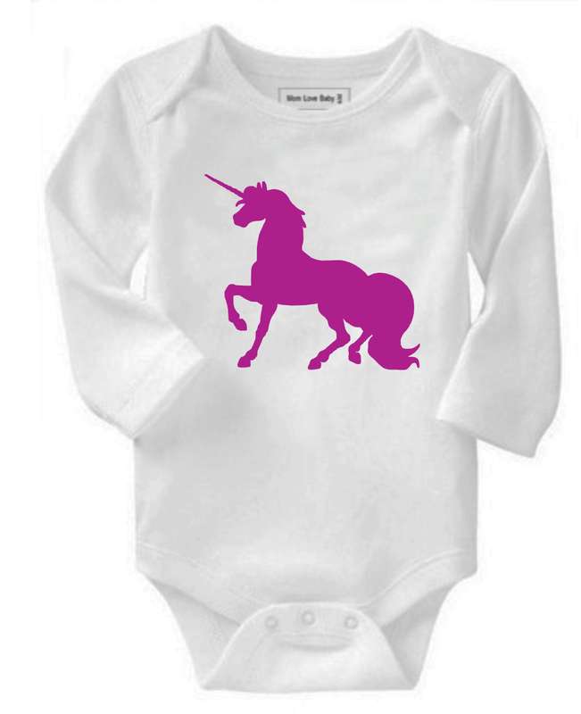 Pink Unicorn baby grow