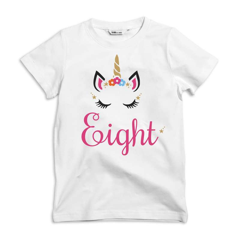 Unicorn Birthday Eight Kids tees