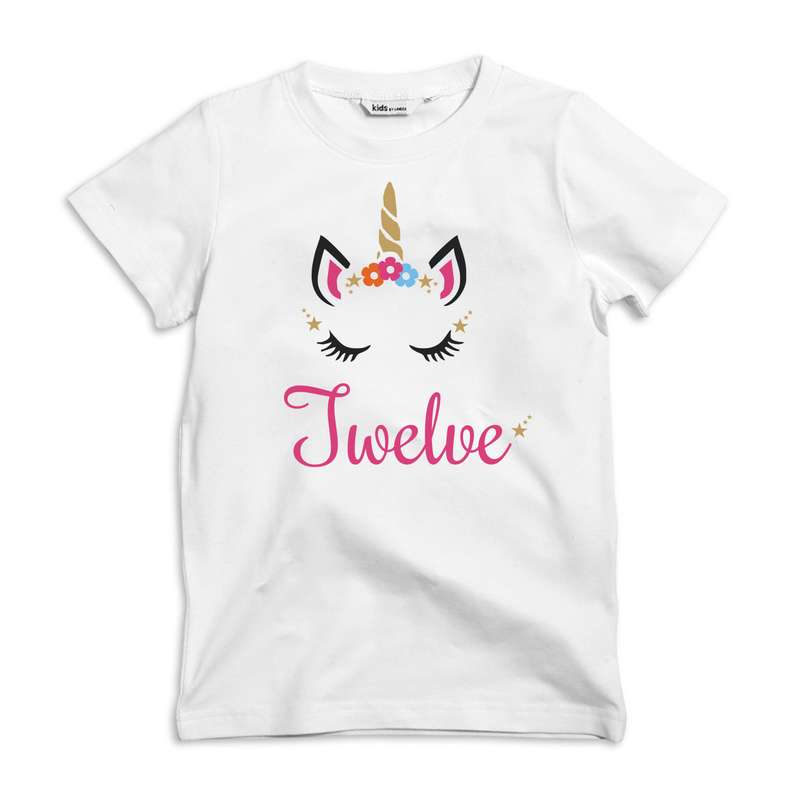 Unicorn Birthday Twelve Kids tees