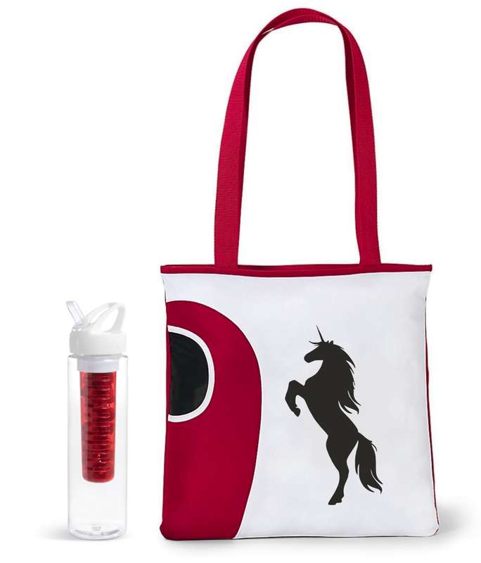 Unicorn Silhouette tote bag & infuser bottle combo