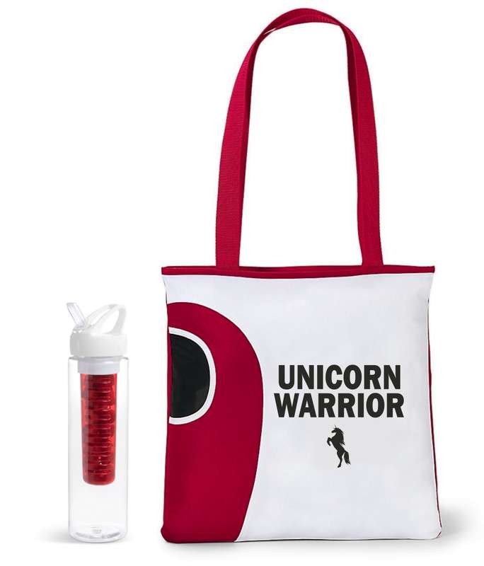 Unicorn Warrior tote bag & infuser bottle combo