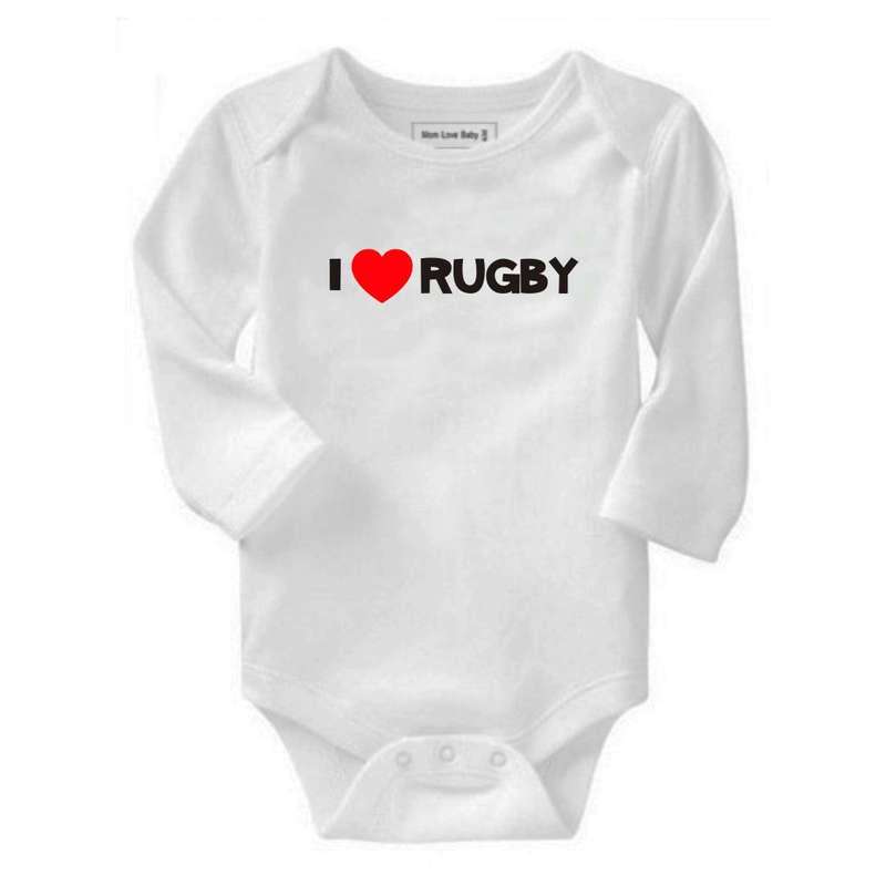 I love Rugby baby grow