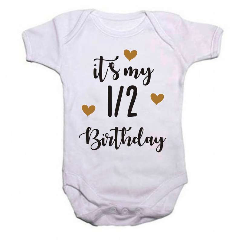 It's My 1/2 Birthday baby grow