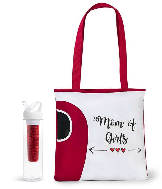 Mom of girls  tote bag & infuser bottle combo