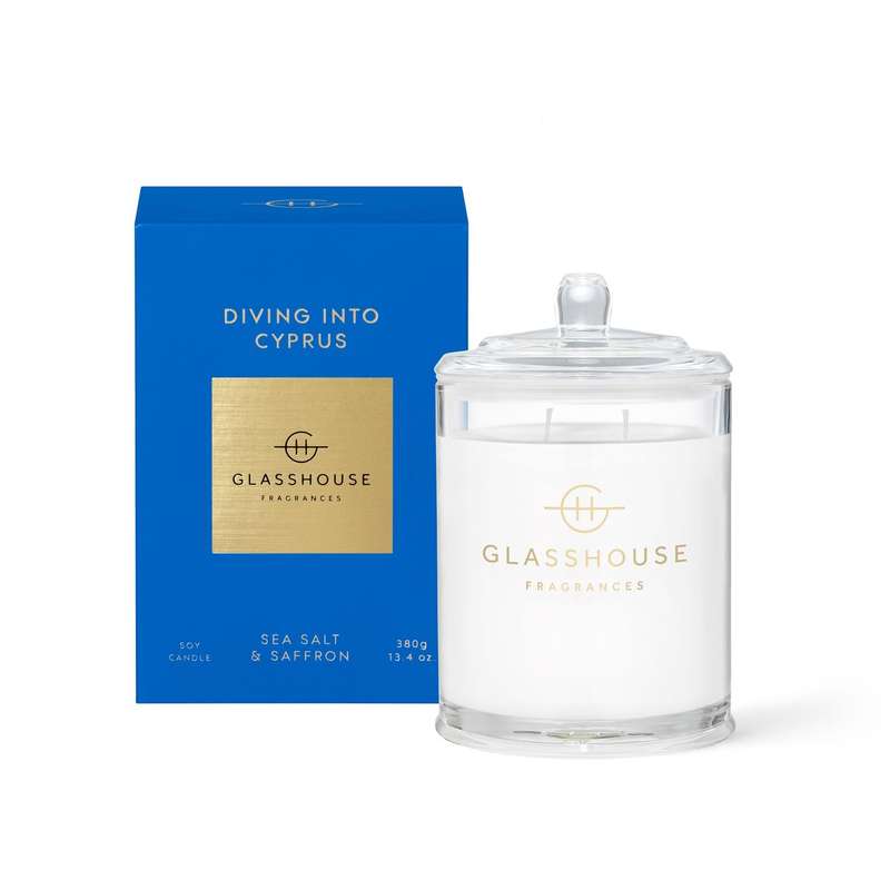 Glasshouse Diving into Cyprus 380g Soy Candle