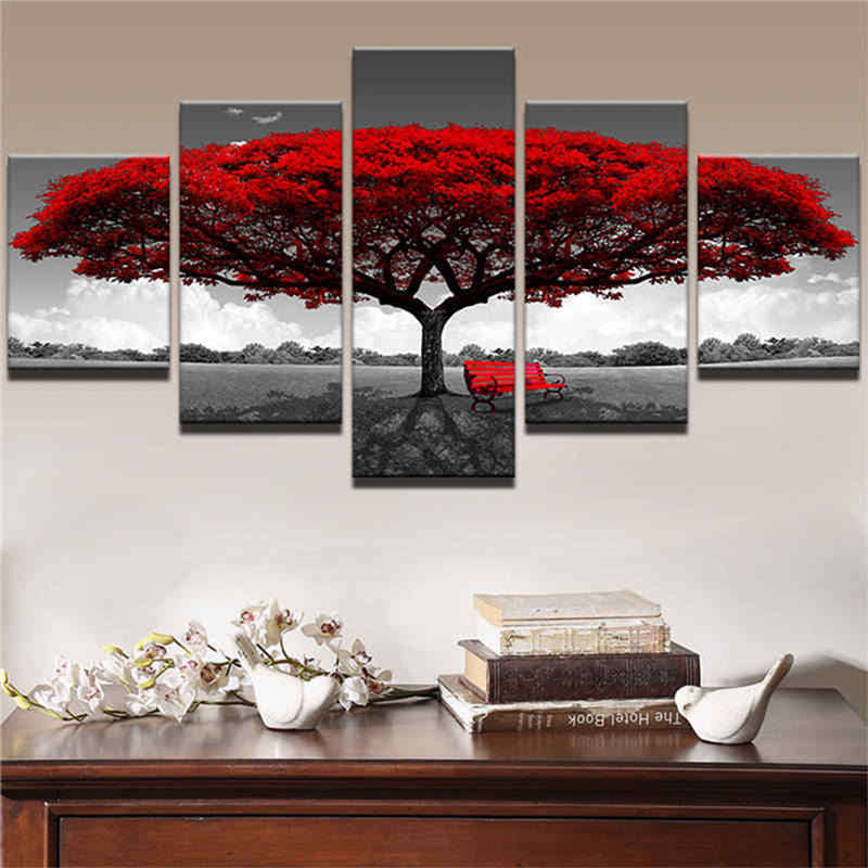 3 4 5 Panel Modern Abstract Home Hotel Wall Decor Art Gift Spray Canvas Paintings (Unframed) - 2