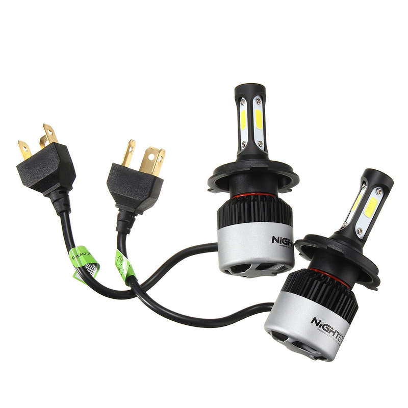 NightEye S2 COB LED Car Headlights 9005 9006 H4 H7 H11 Bulbs Lamps 72W 9000LM 6500K 2Pcs