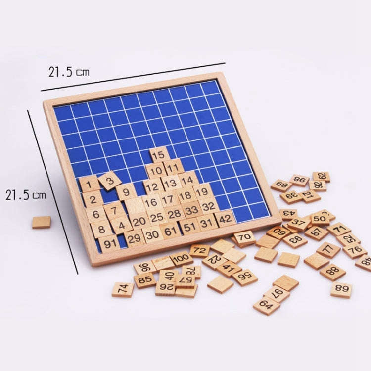 Wooden Montessori Teaching Aids Math 1 - 100 Consecutive Numbers Counting Board Plate Toy