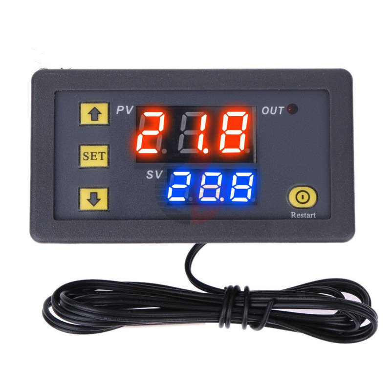 High-precision Microcomputer Intelligent Digital Display Switch Thermostat, Style:12V Power Supply(R