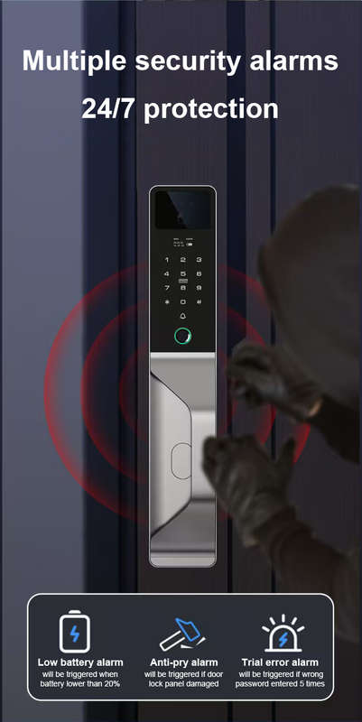 Smart Life Tuya WIFI Access Control Face Fingerprint Keypad Card Video Doorbell Intercom Handle