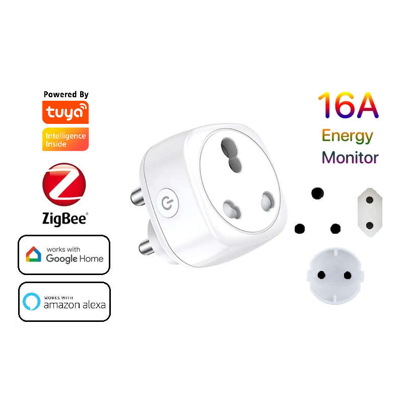 Smart Life Tuya Zigbee 1CH 16A 3500W 3 Pin / 2 Pin Plug Switch w/ Power Monitor