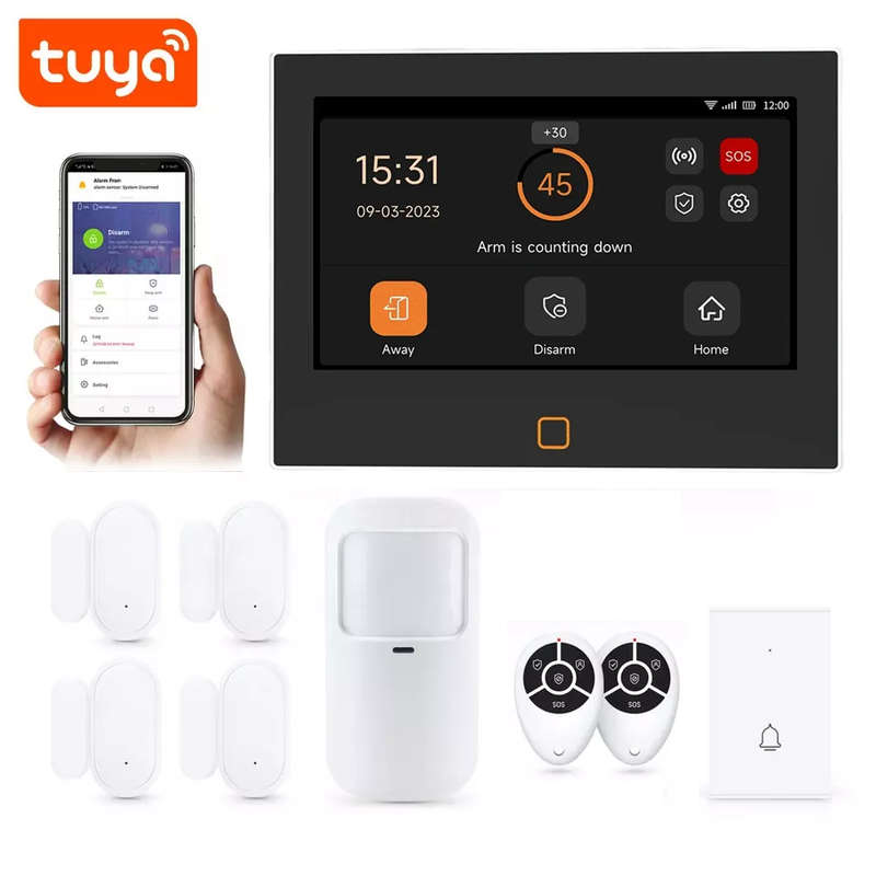 Smart Life Tuya WIFI 4G SIM Card 7 inch Touch Screen Alarm System | H700 | 5V/ 12V w/ Backup Battery