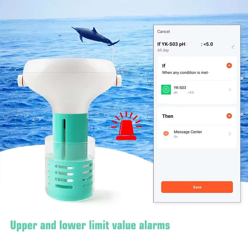 Smart Life Tuya Zigbee Solar Water Quality Tester Chlorine/TDS/EC/PH/Salinity/ORP/Temperature