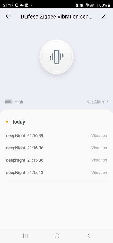 Smart Life Tuya Zigbee Vibration Sensor Detector | 3V