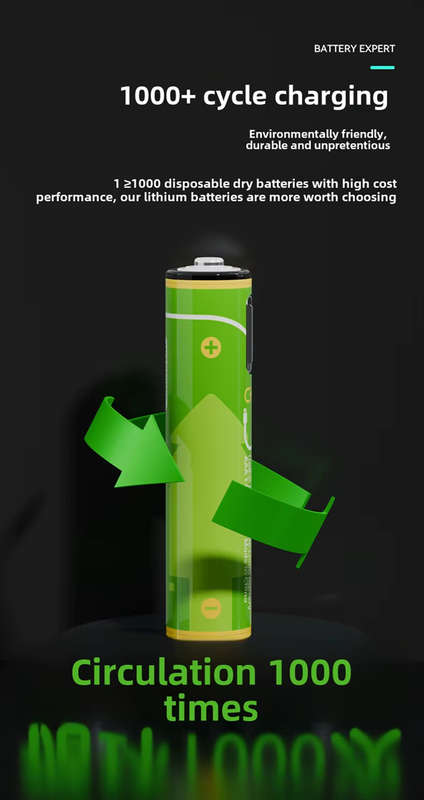 BESTON AAA USB C Rechargeable Lithium-ion Battery | 10380 | 1.5V | 390mAh | 4 Pack