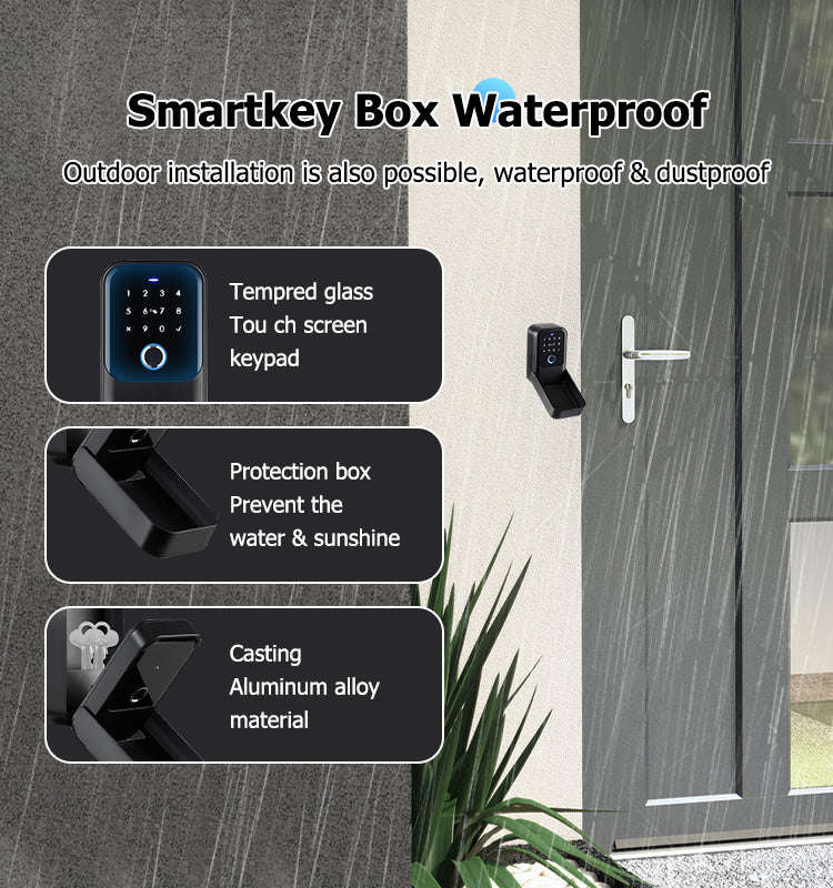 Smart Life Tuya Bluetooth Access Control Fingerprint Keypad Card Key Box (Black)