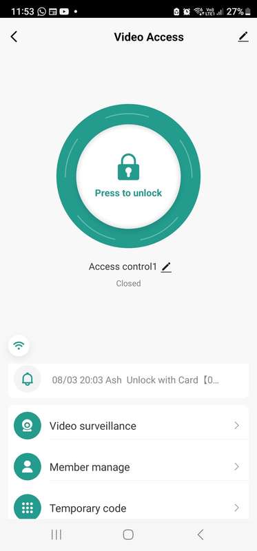 Smart Life Tuya WIFI Waterproof 12V Video Doorbell Intercom AccessControl Card Door Gate Garage VC4R