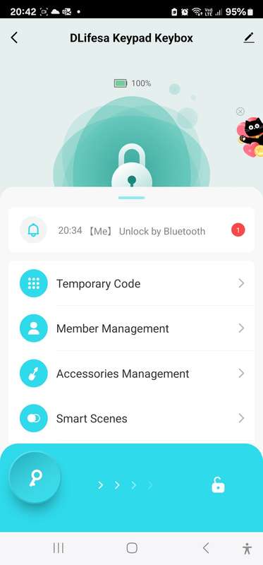 Smart Life Tuya Bluetooth Access Control Keypad Key Box (Black)