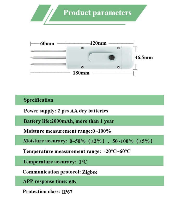 Smart Life Tuya Zigbee Waterproof Soil Moisture Temperature Sensor