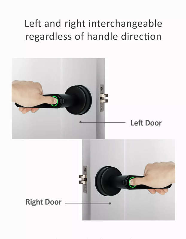 Smart Life Tuya Bluetooth Access Control Fingerprint Keypad Card Door Handle Lock (Silver)