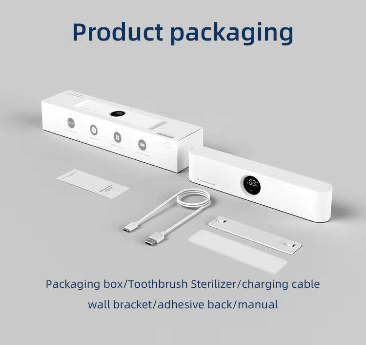 Toothbrush UVA UVC Sterilizer & Holder | 5V Rechargeable | Wall Mounted / Portable | 5 Slot