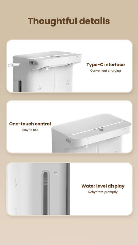 Electric Dual Soap Foam Gel Dispenser | 5V Rechargeable | 280ml refillable | Wall Mounted
