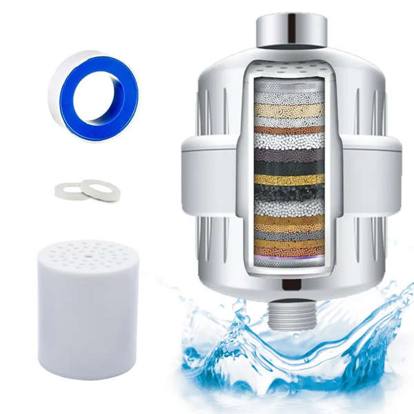 15 Stage High-Output KDF Ionic Clean Shower Water Filter (Chrome Plated)