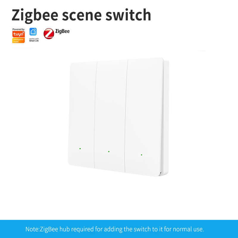 Smart Life Tuya Zigbee Wireless 3CH Scene Switch 9 Scenes