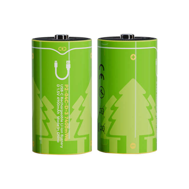 BESTON D Cell USB C Rechargeable Lithium-ion Battery | 1.5V | 4900mAh | 2 Pack