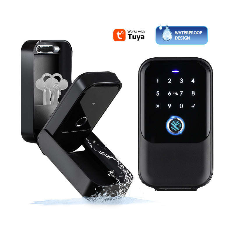 Smart Life Tuya Bluetooth Access Control Fingerprint Keypad Card Key Box (Black)