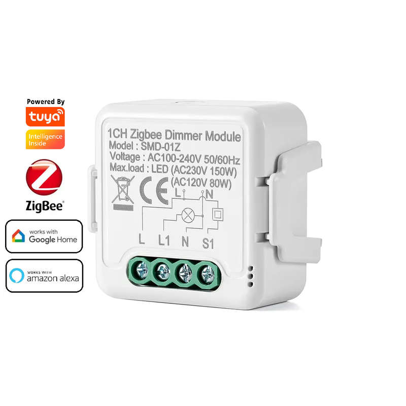 Smart Life Tuya Zigbee 1CH 150W LED Light Dimmer Mini Switch