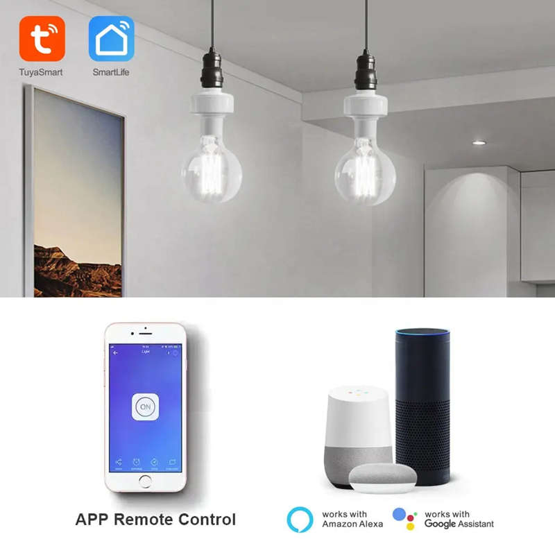 Smart Life Tuya WIFI E27 Lamp Light Bulb Socket w/ RF433