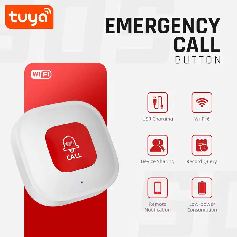 Smart Life Tuya WIFI SOS Emergency Panic Button | 5V Rechargeable